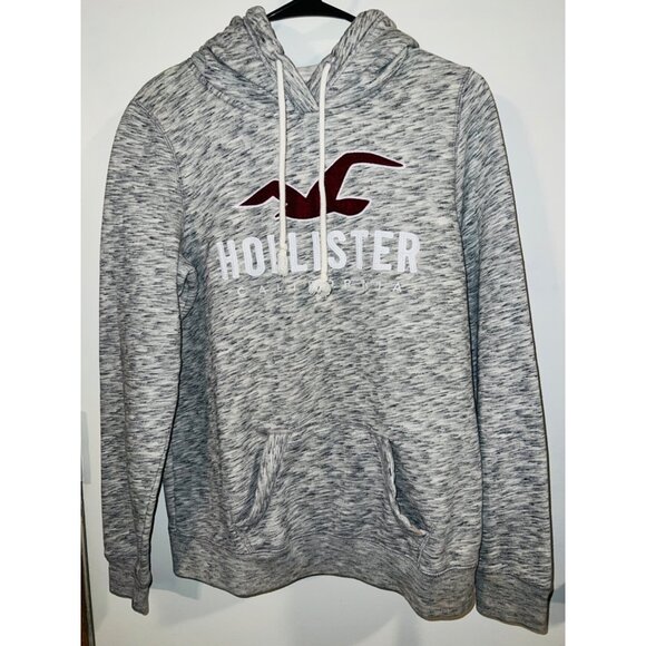 Hollister California Gray Heather Hoodie Sweatshirt Size M - Picture 2 of 5